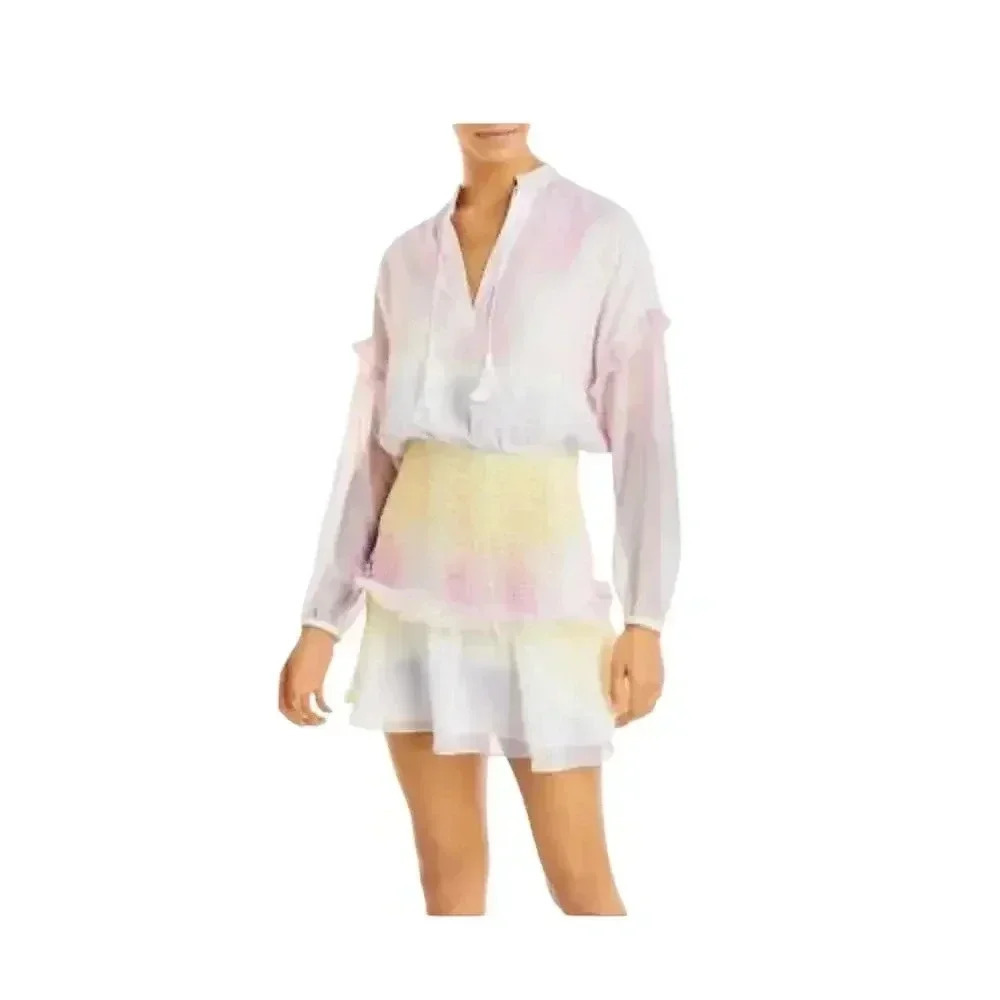 Aqua  Bloomingdale’s Exclusive Tie Dye Pink Smoke Mini Dress. Size- M